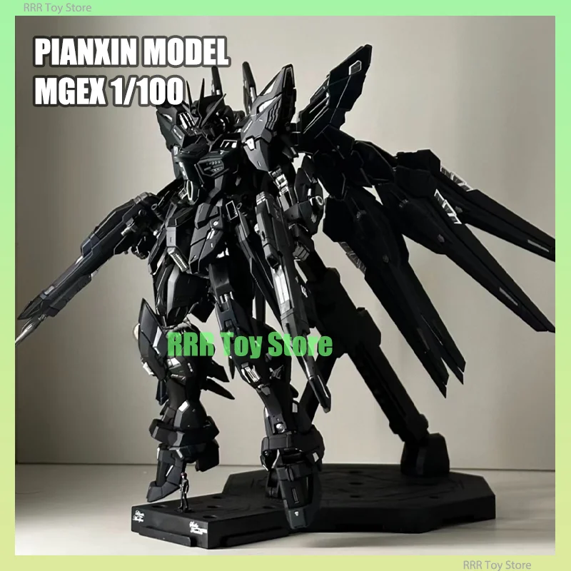 En Stock, modelo PIANXIN MG 1/100 MGEX Strike Freedom, Kit de modelo de ensamblaje, figura de acción con revestimiento de medianoche, modelo de plástico, juguetes personalizados