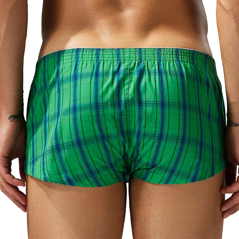 

Men's Cotton Plaid Woven Boxer Shorts Pajama Loose Fit Male Comfortable Breathable Summer Underwear Clothingplaid pajama pants