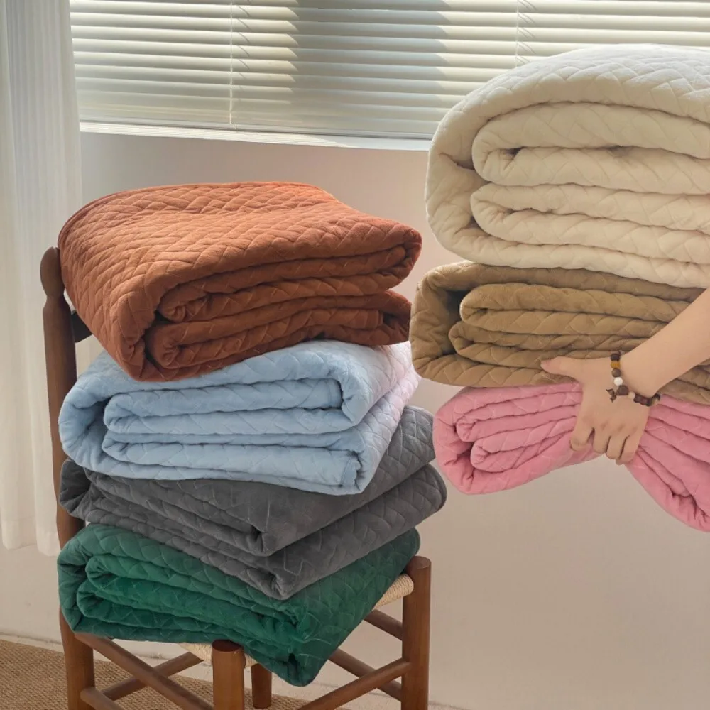 الخريف الشتاء ارتفاع الوزن كريستال دافئ القطن زائد المخملية غطاء السرير 3 قطعة مجموعة مبطن مبطن حصير نمط ديكور المنزل الفراش #1