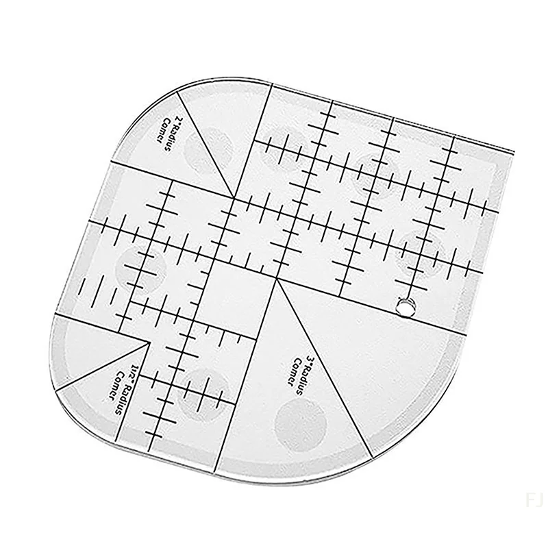 [YU]Multi Functional Angle Cutting Ruler Acrylic Anti Slip Sewing Ruler Round Edge Template Ruler DIY Sewing Patchwork Ruler