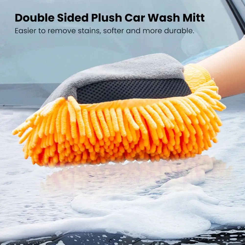 

Coral Fleece Car Wash Glove Dead Corner Glove Chenille Car Wash Glove Double-sided Stain-removal Tool with Good for Cars