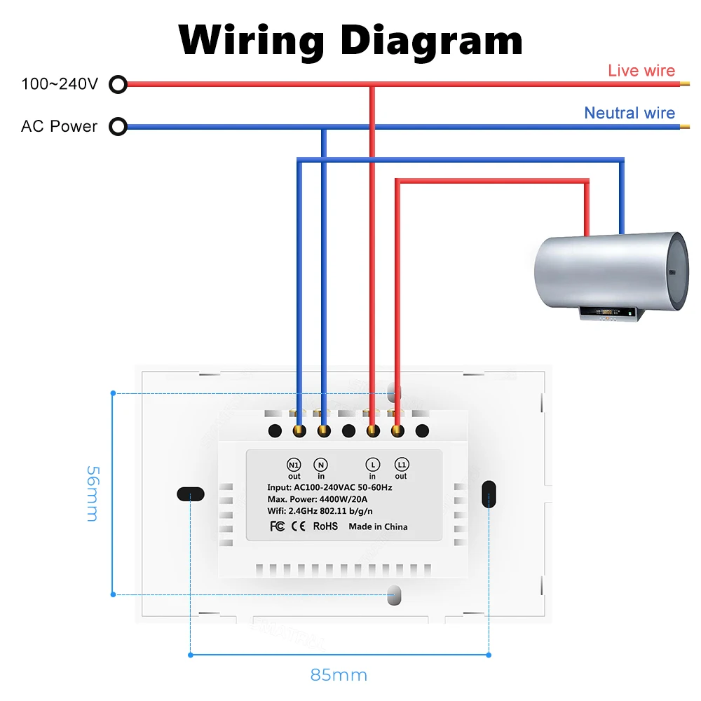 Tuya Smart 4400W 20A Power Monitor With Timer WiFi Boiler Switch Water Heater Air Conditione  EU/US Works For Alexa Google Home