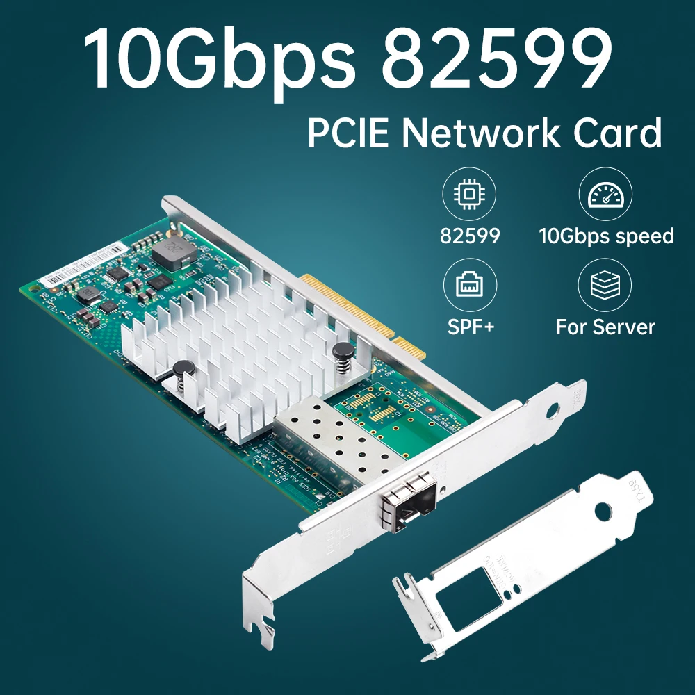 

10G SFP+ Fiber Gigabit PCIE Ethernet card for 82599 PCIE X8 X520-DA1 10000Mbps Network Card For Server Workstation