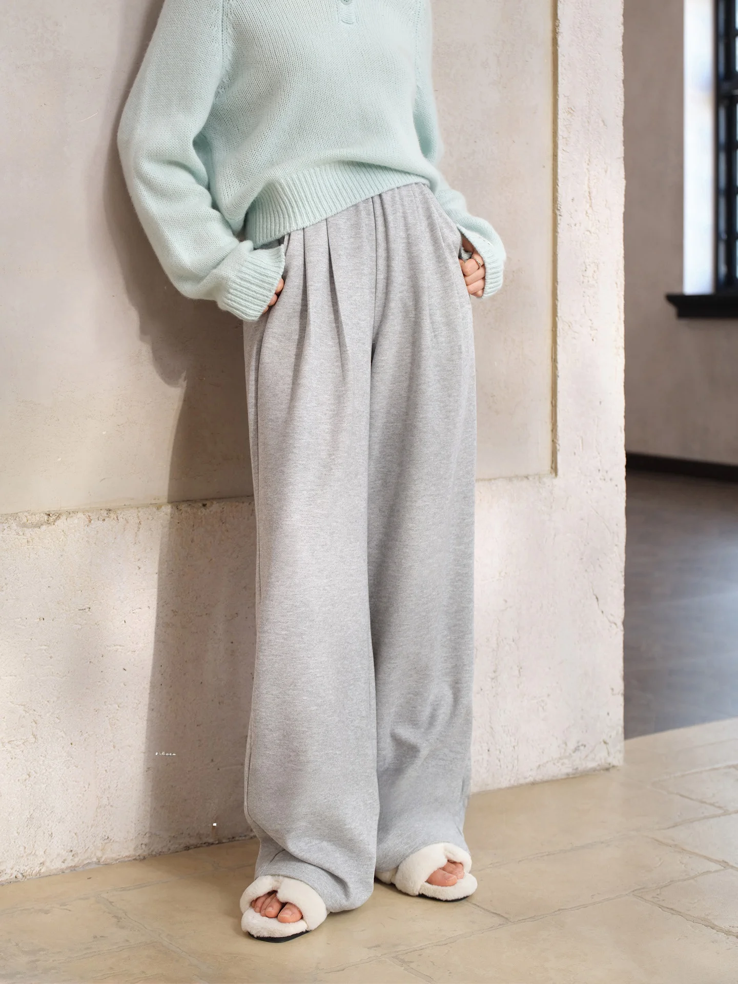 

Женские повседневные брюки с высокой талией и двойными складками, свободные, широкие, комфортные, весенние