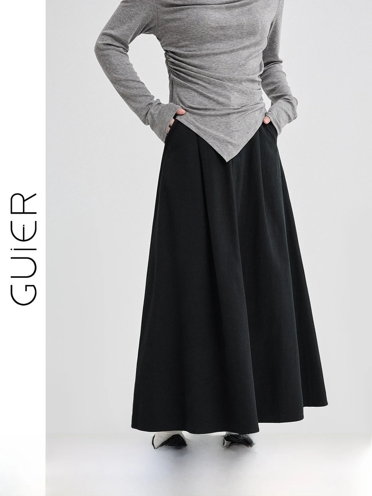 

Женская повседневная юбка А-силуэта с высокой талией, драпировкой и свободным кроем, из хлопка, на молнии, новинка весны