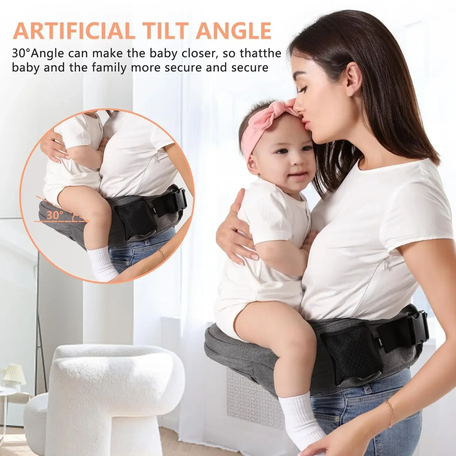 OEM Custom Foldable Newborns Toddlers Mom Choice Award Winner Adjustable Waistband Ergonomic Non Slip Hip Seat Baby Carrier