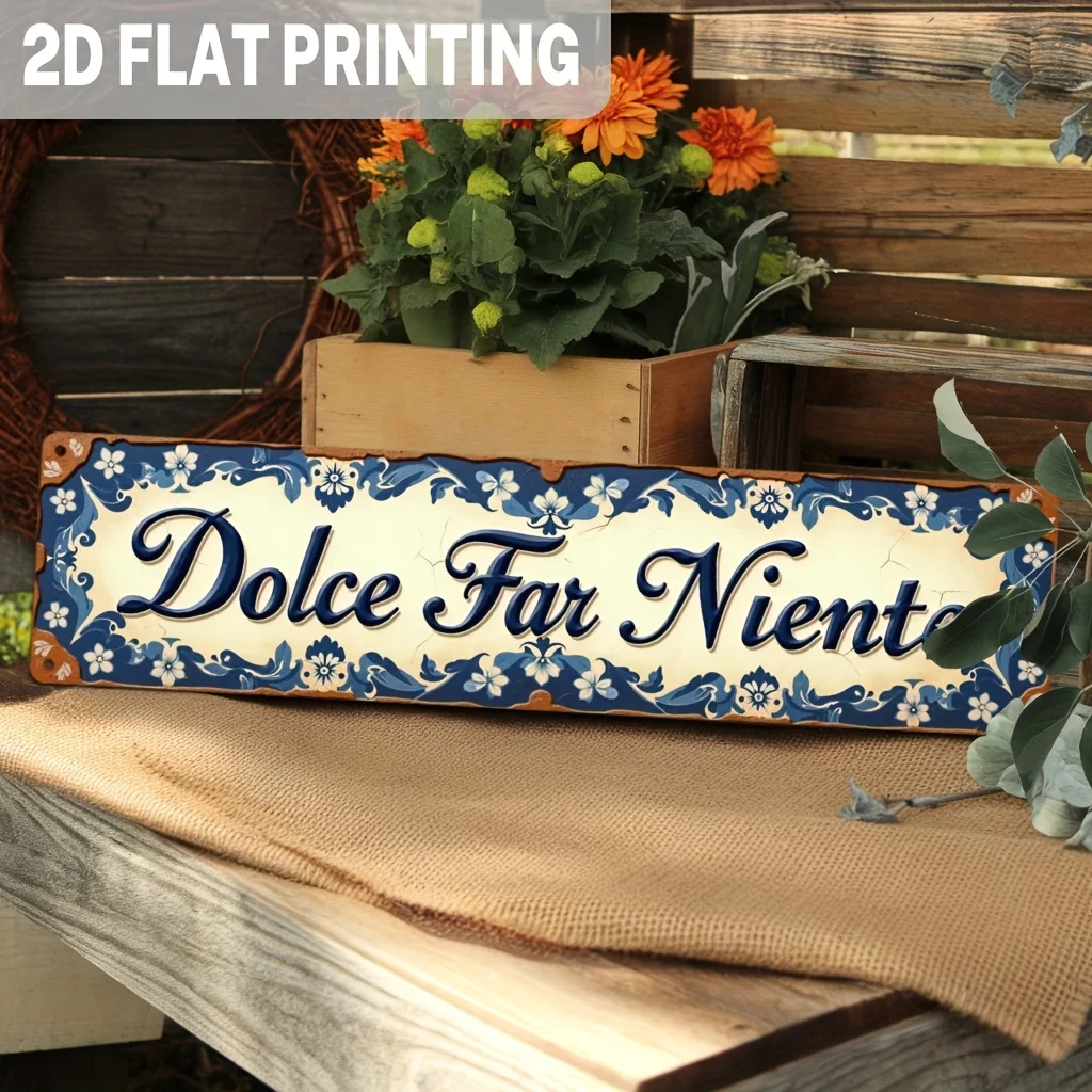 2D Flat Italian Floral Metal Sign 