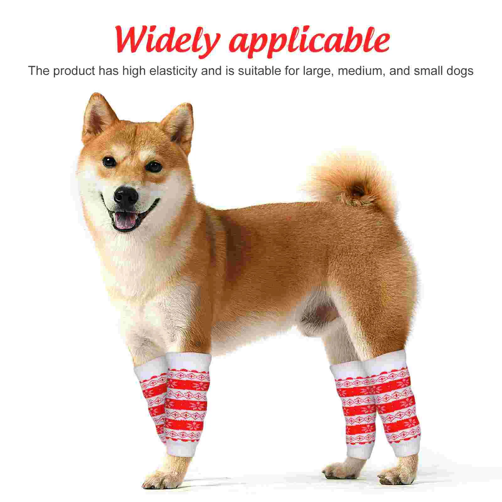 Puppy Booties Warm Knee Pad Dog Socks Dog Elbow Protector Dog Leg Cover Anti Urine Warm Knee Pad 4Pcs Knitted Pet Leg Warmers