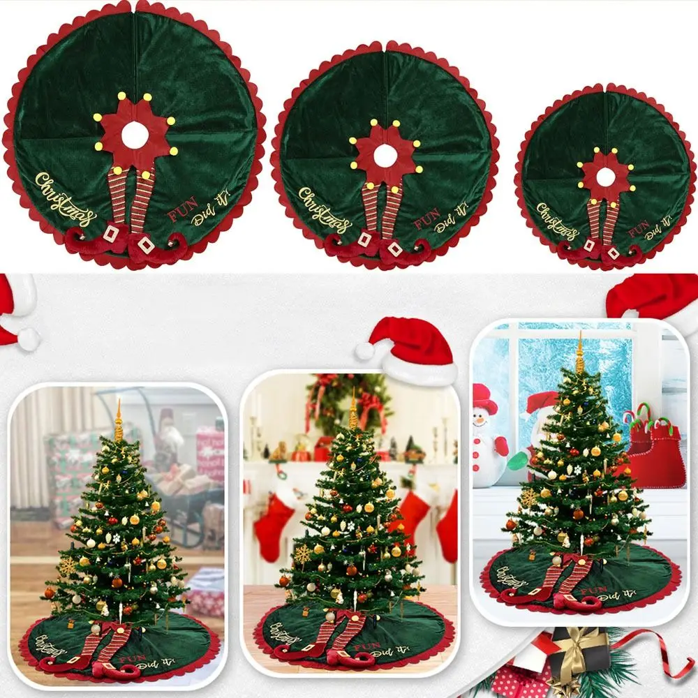 Add Festive Atmosphere Christmas Tree Skirt Comfortable Touch Foldable Under Tree Mat Wear-resistant Reusable