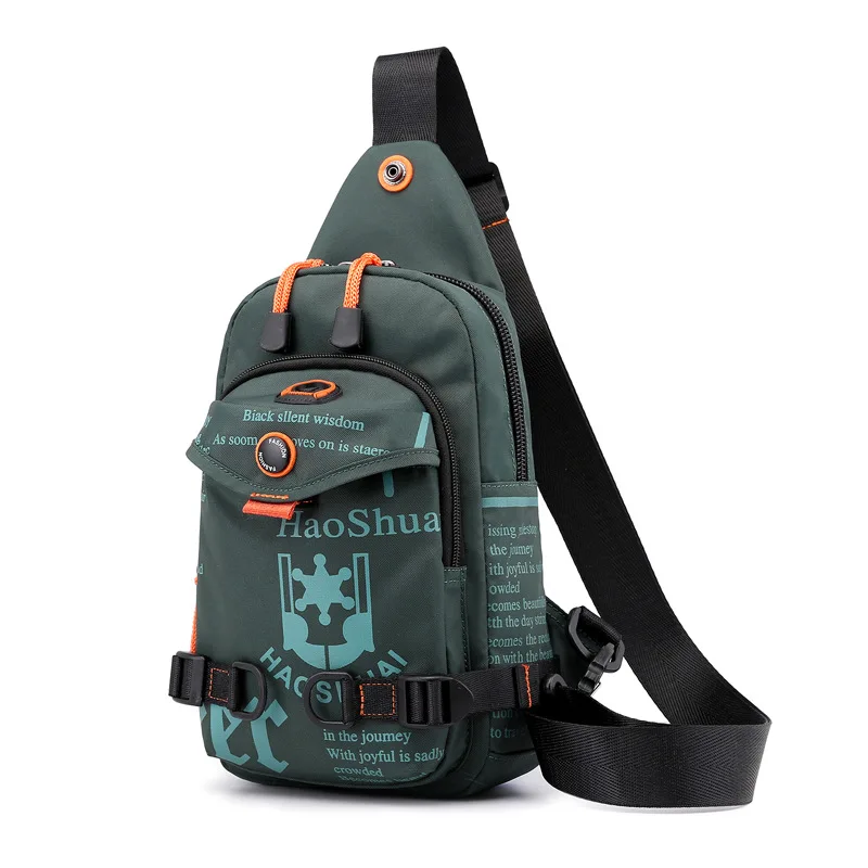 Men Shoulder Chest Pack Cross body Bag Mini Nylon Rucksack Waterproof Travel Male Sling Backpack Messenger Side Bags