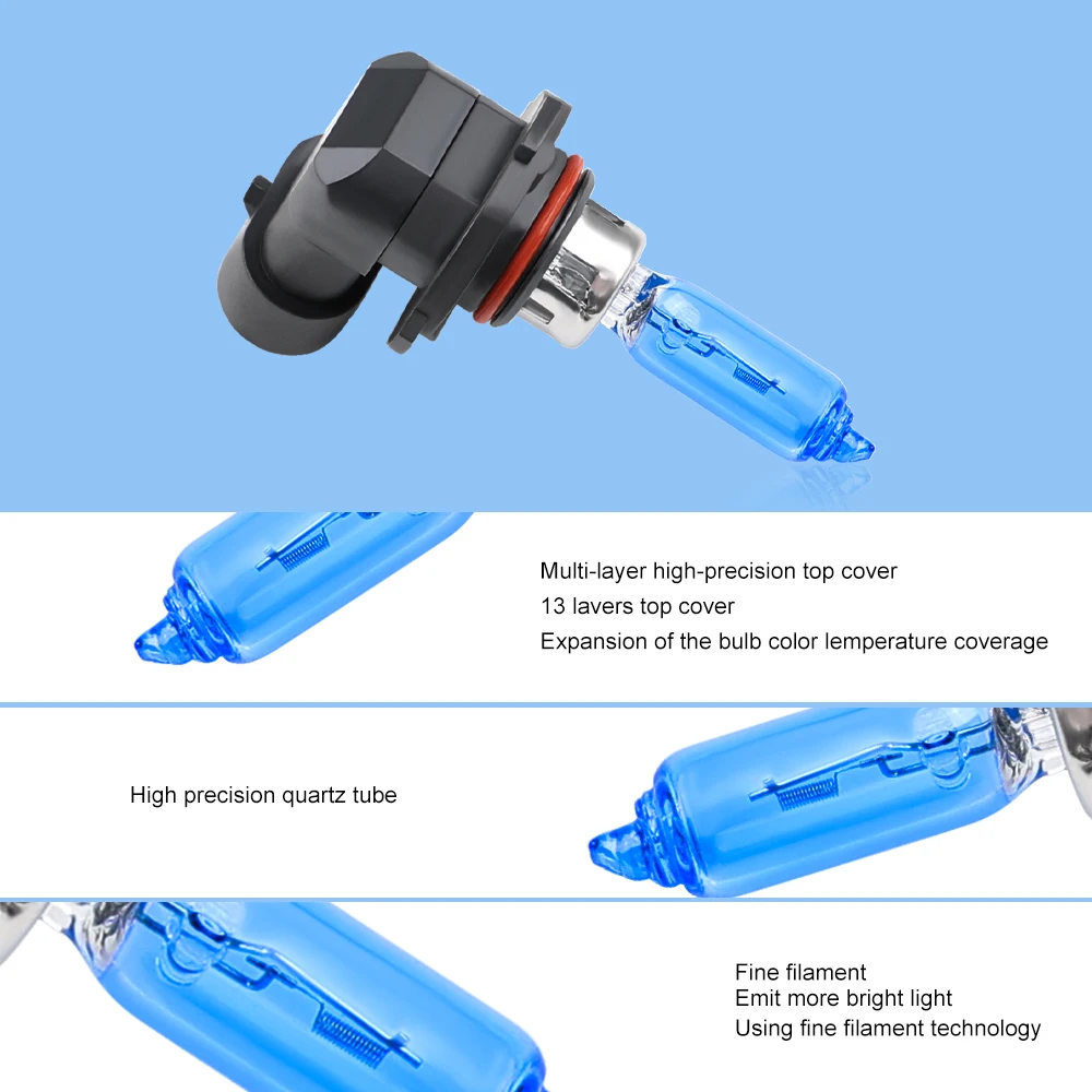 Urbanroad 2pcs 9005 HB3 Halogen Car Head Light Bulb Lamp HB3 Super White 6000K 12V 65W Headlight Parking Halogen Bulb Light