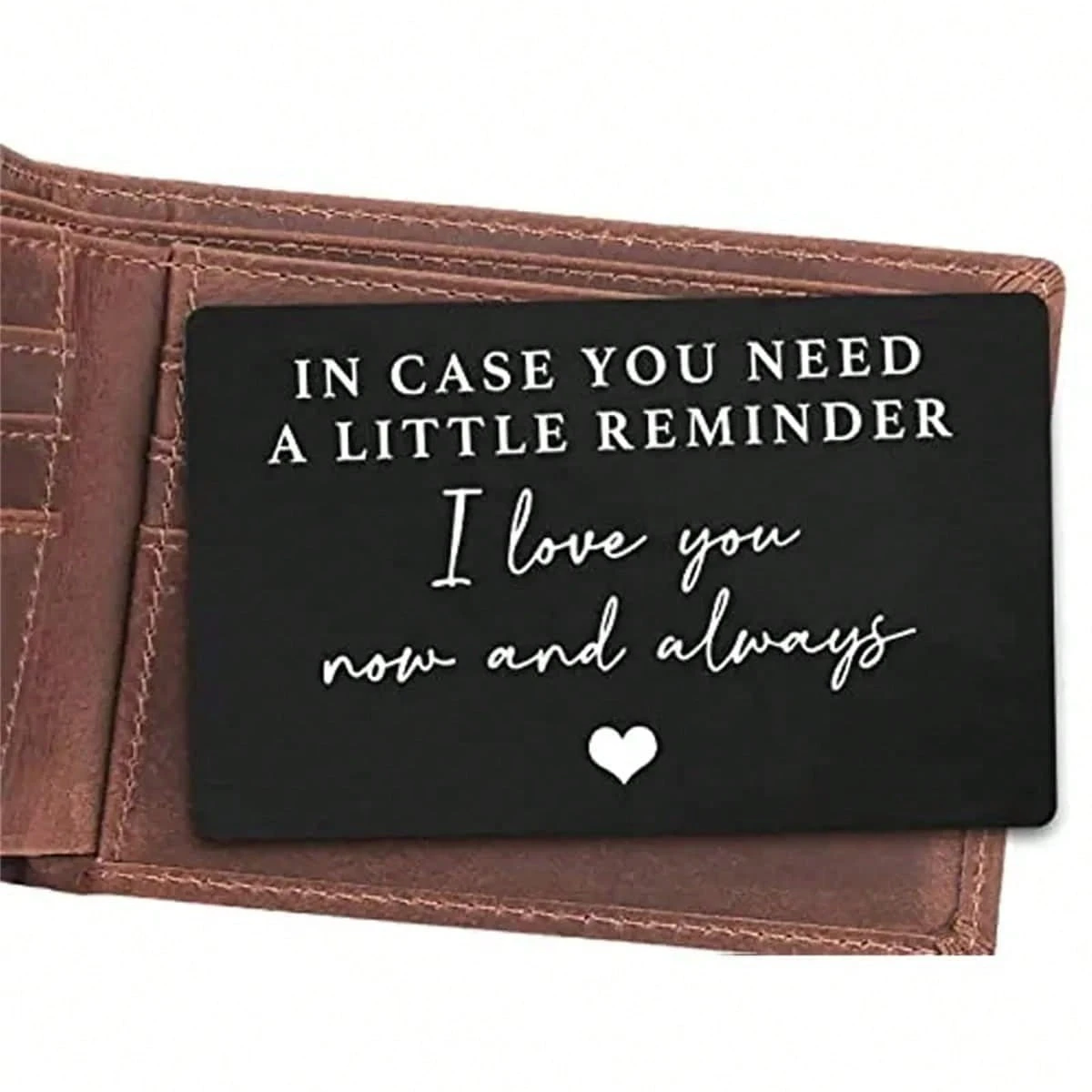 Aluminum Alloy Engraved Wallet Card Decoration Gift For Boyfriend Husband,Insert Card Wedding Christmas Valentine\'s Day Birthday
