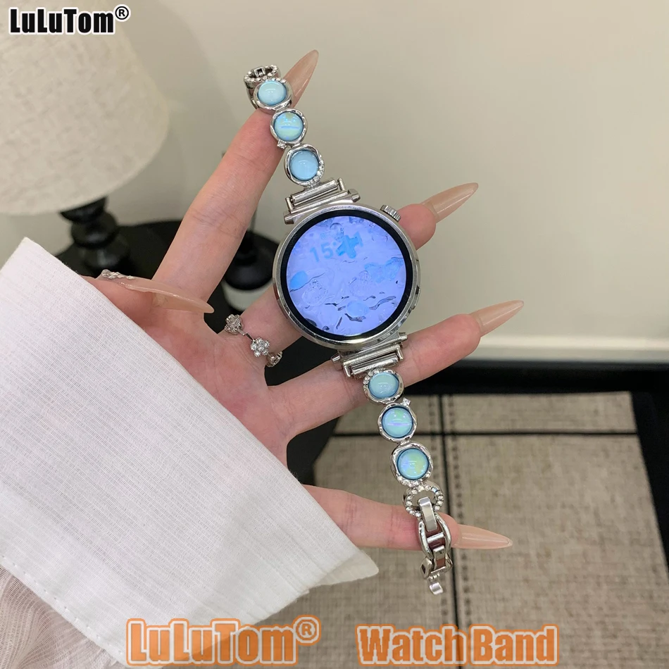 

Ремешок для часов с бусинами Aurora для Samsung Galaxy Watch 8 Ultra 2 7 6 5 4 44/40 мм, металлические ремешки Huawei GT5 Pro 42/46 мм, 18/20/22 мм, браслет