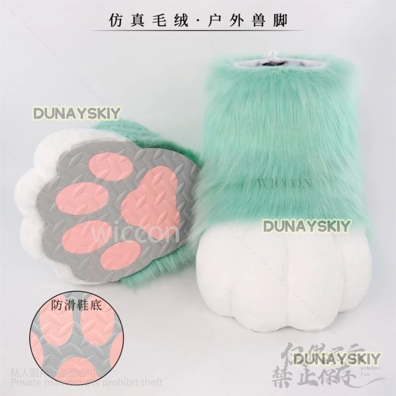 Anime Furry Fursuit Cosplay Paw Shoes Rabbit Cat Fox Boots Accessories Cute Animal Sexy Halloween Christmas Party Cos Customized