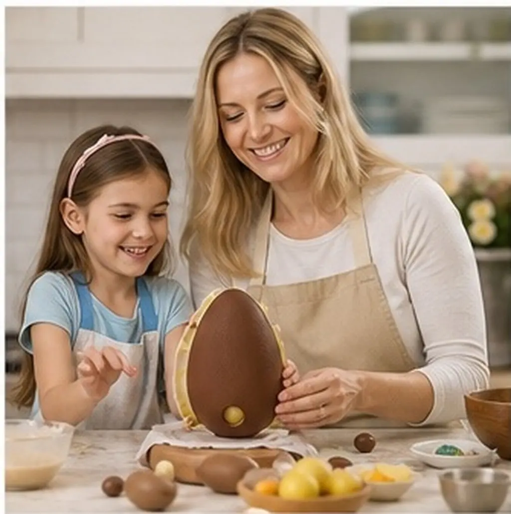 20Cm Giant Easter Egg Mold Fillable Chocolate Egg Maker Breakable 3D Hollow Shell Mold Spring Party Game Prize Surprise Dessert
