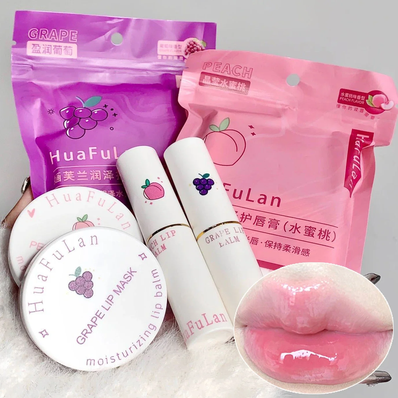 Conjunto de bálsamo labial colorido, hidratante duradouro, batom colorido, maquiagem de cuidados, antirachaduras, óleo de plumper labial, cosméticos coreanos