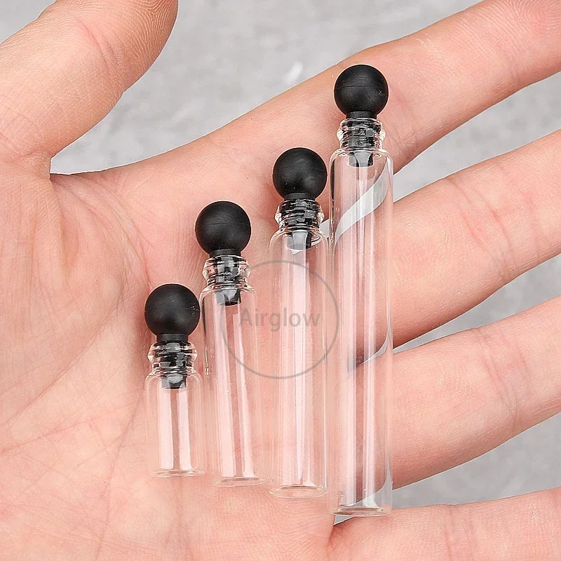 200PCS 0.5/1/2/3ML Wholesale Empty Mini Essential Oils Perfume Bottles Glass Travel Sample Sub Bottle Refillable Tube Containers