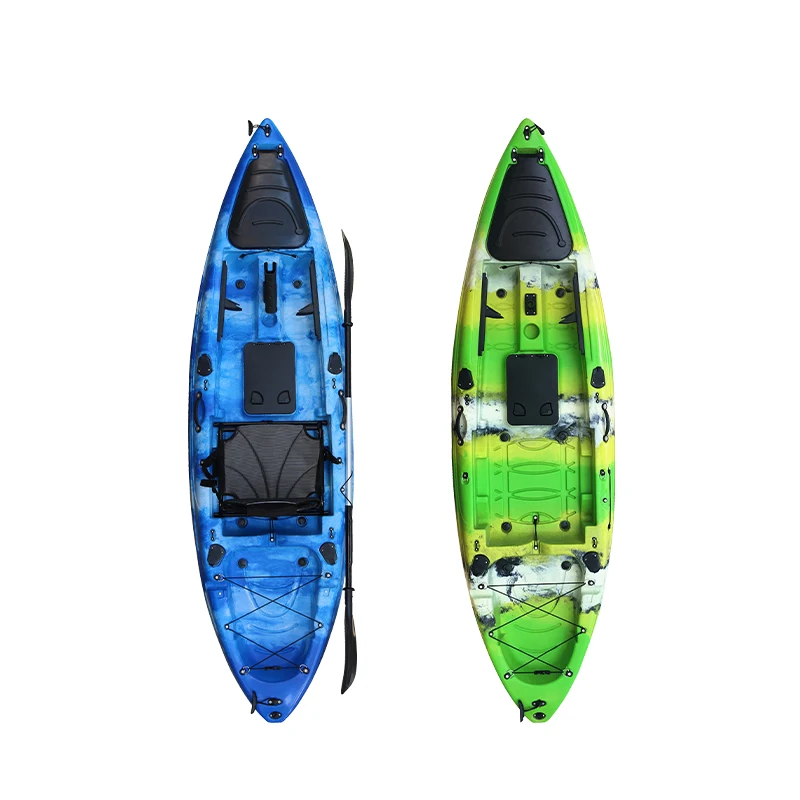 Single-Seater Fishing Pedal Kayak LLDPE Plastic Sea Kayak with Foot Pedal Drive One Person Kayak
