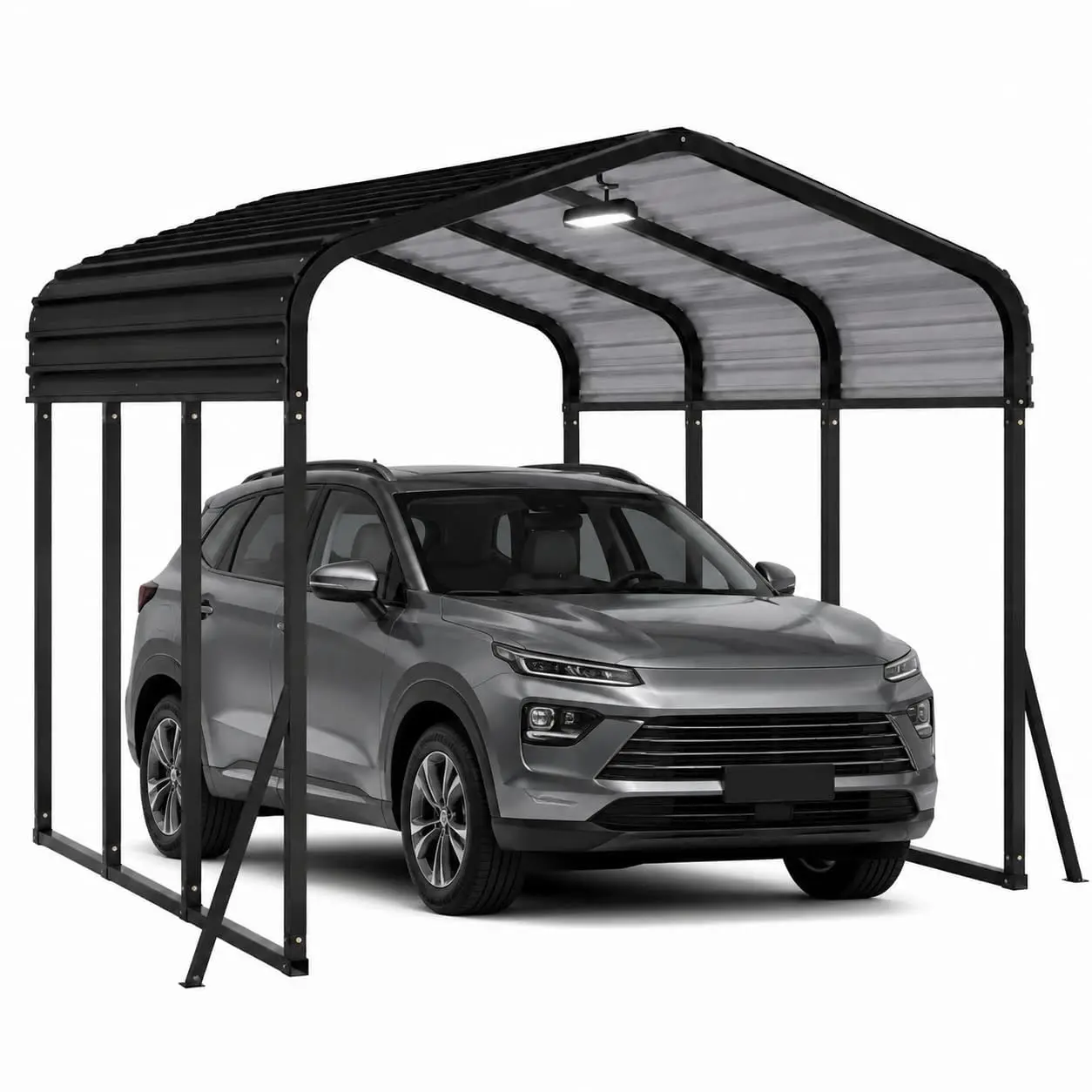 10x15 ft Heavy Duty Metal Carport with Galvanized Steel Roof, Customized