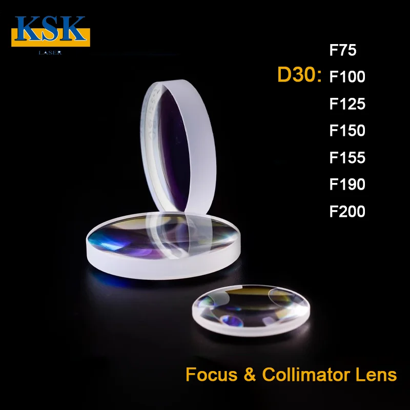 High Quality Fiber Laser Focusing/Collimator Lens D30 F75/100/125/150/155/200mm For Raytools WSX Bodor Cutting Head Accessories