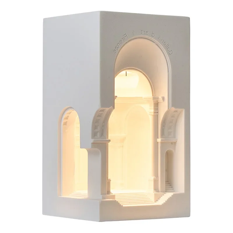 

Symmetrical corner plaster lamp, corridor wall lamp, living room entrance door embedded wall embedded night lamp