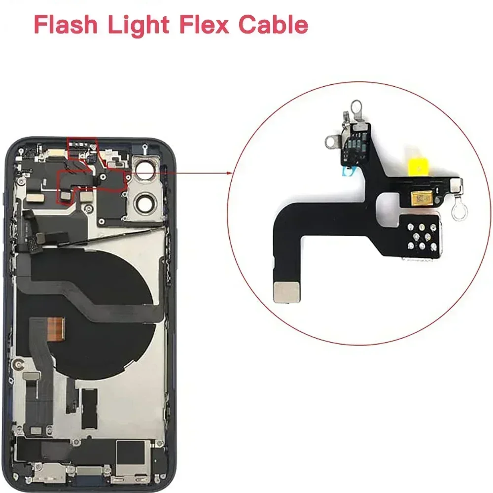 Flash Light Lamp Flex Cable Replacement for IPhone 12 13 Mini Pro Max LED Flashlight with Microphone