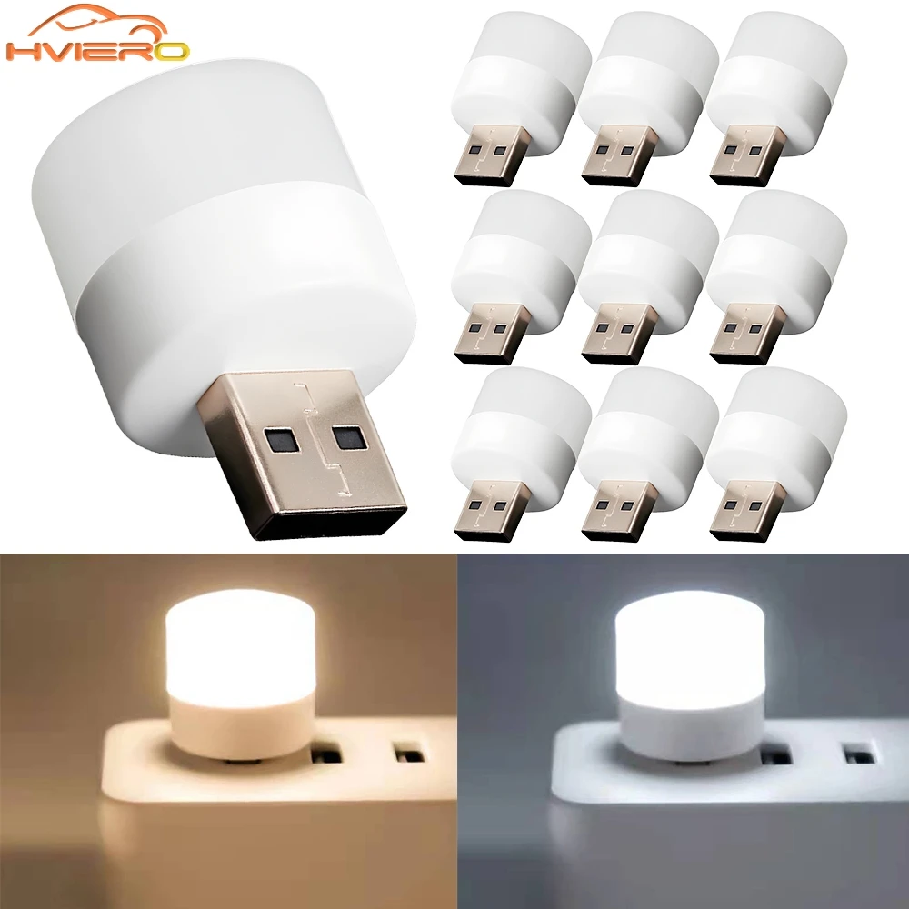 

3/5/10/20PCS LED Table Lamp Lights Room Plug Usb Light Night Mini Book Reading Decorating Warm White Eye Protections Bedroom