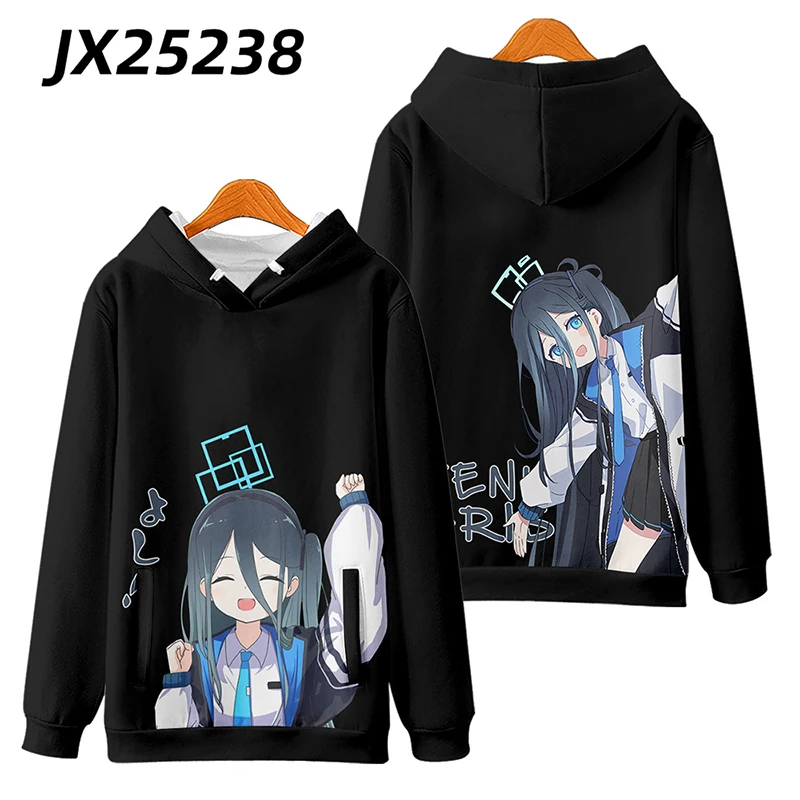 Anime Blue Archive Funny Hoodie Hip Hop Graphic Sweatshirts Unisex Streetwear Harajuku Tracksuit Oversized Clothes