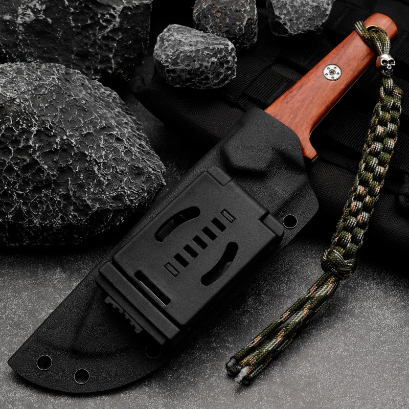 Нож охотничий HUANGFU CPM530V с фиксированным лезвием, для кемпинга, сандалового дерева