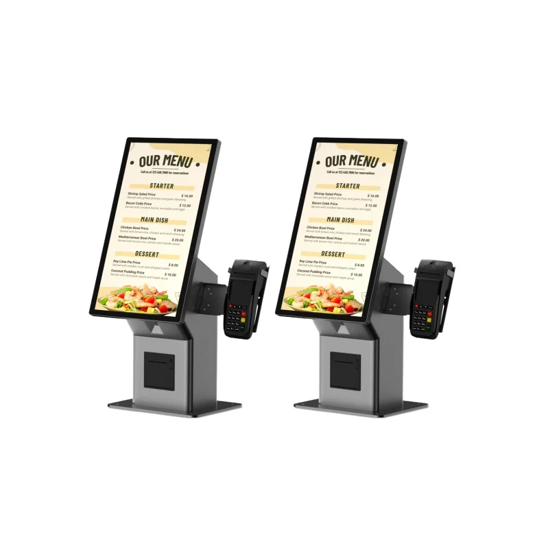 Self-Service 21.5'' Desktop POS Systems Indoor Payment Kiosk With 2nd Display & Android Support SDK Touch-Free Sales Function