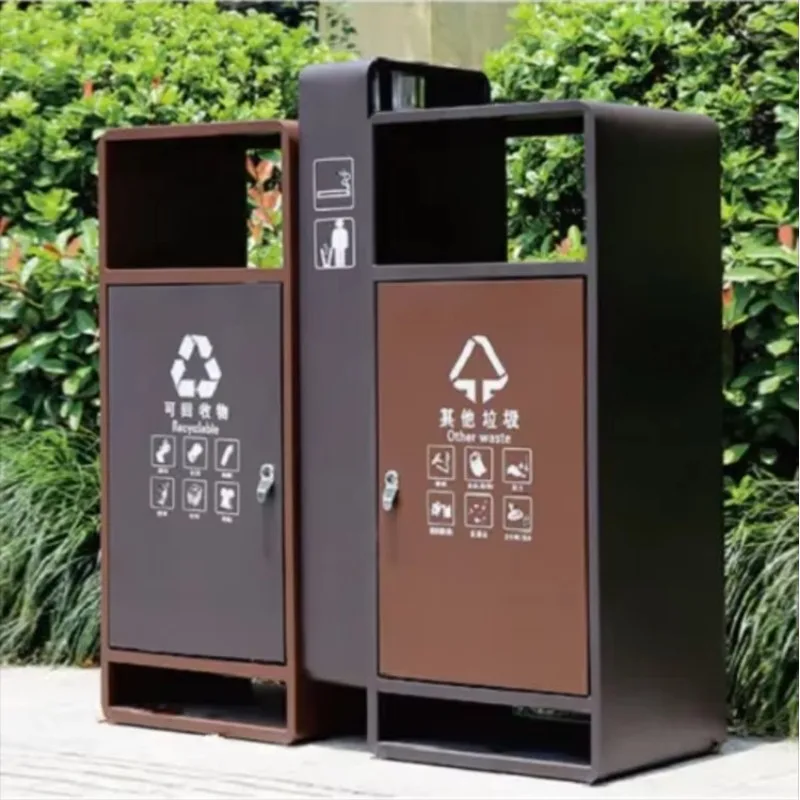 Новое общественное использование, экологически чистые контейнеры для сбора мусора в общественных местах, умные мусорные классификационные мусорные баки