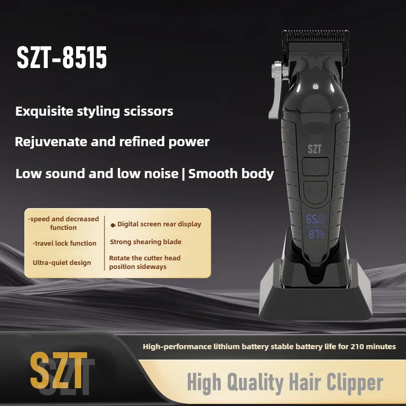 SZT-8518 cortapelos eléctrico profesional Original de alta calidad 7000RPM 2500mAh con Base de carga cortadora de pelo peluquero