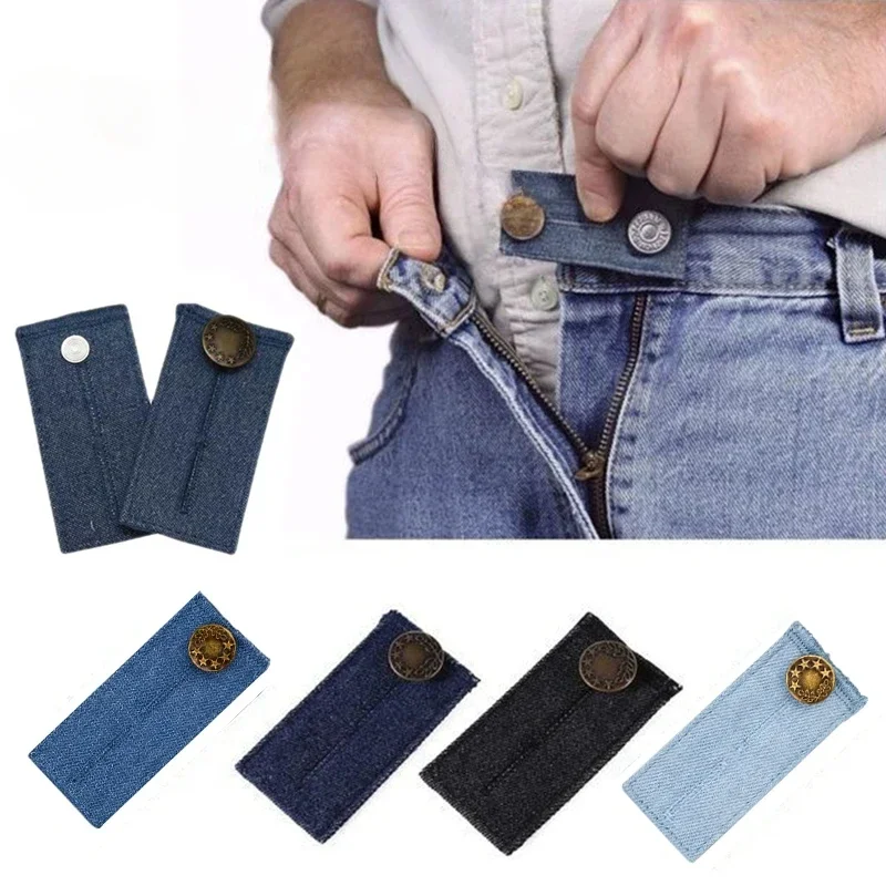 Portable Jeans Waist Extension Buckle Unisex Waistband Extender Button Pant Elastic Extender Button Waist Belt Extension Buckle