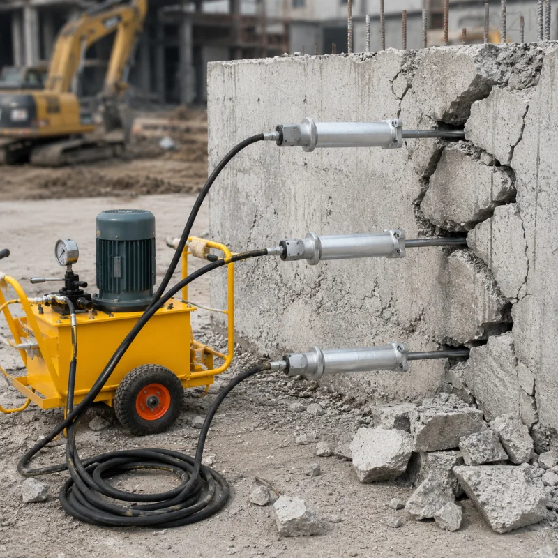 Small Hydraulic Stone Splitter Portable Rock Splitting Machine for Granite Concrete Demolition Work Industrial Use