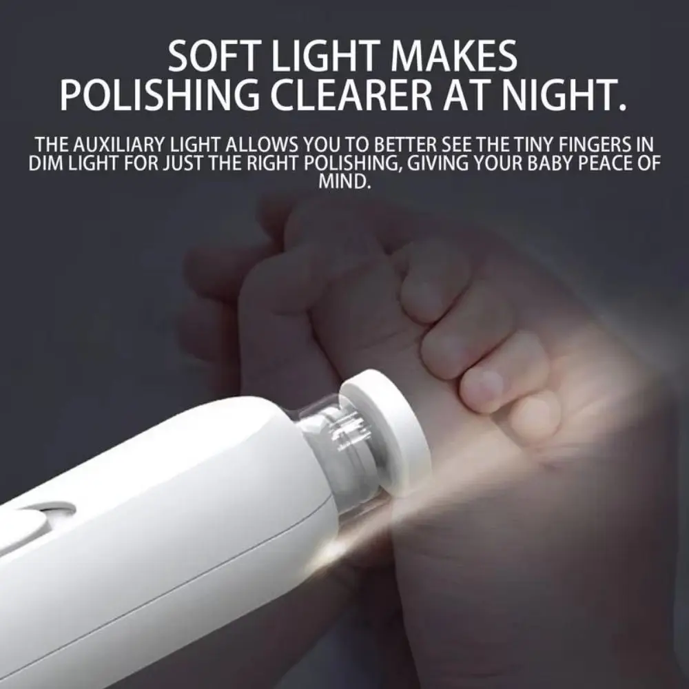 

Low Noise Electric Baby Nail Trimmer with LED 360-degree Trimming Infant Automatic Nail Grinder with Storage Box