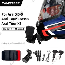 Arai XD 5 / Tour Cross 5 / Tour X5 Customized Helmet Chin Mount for GoPro12 11 10 Insta360 Ace pro X4 X3 DJI Action 3/4 Camera