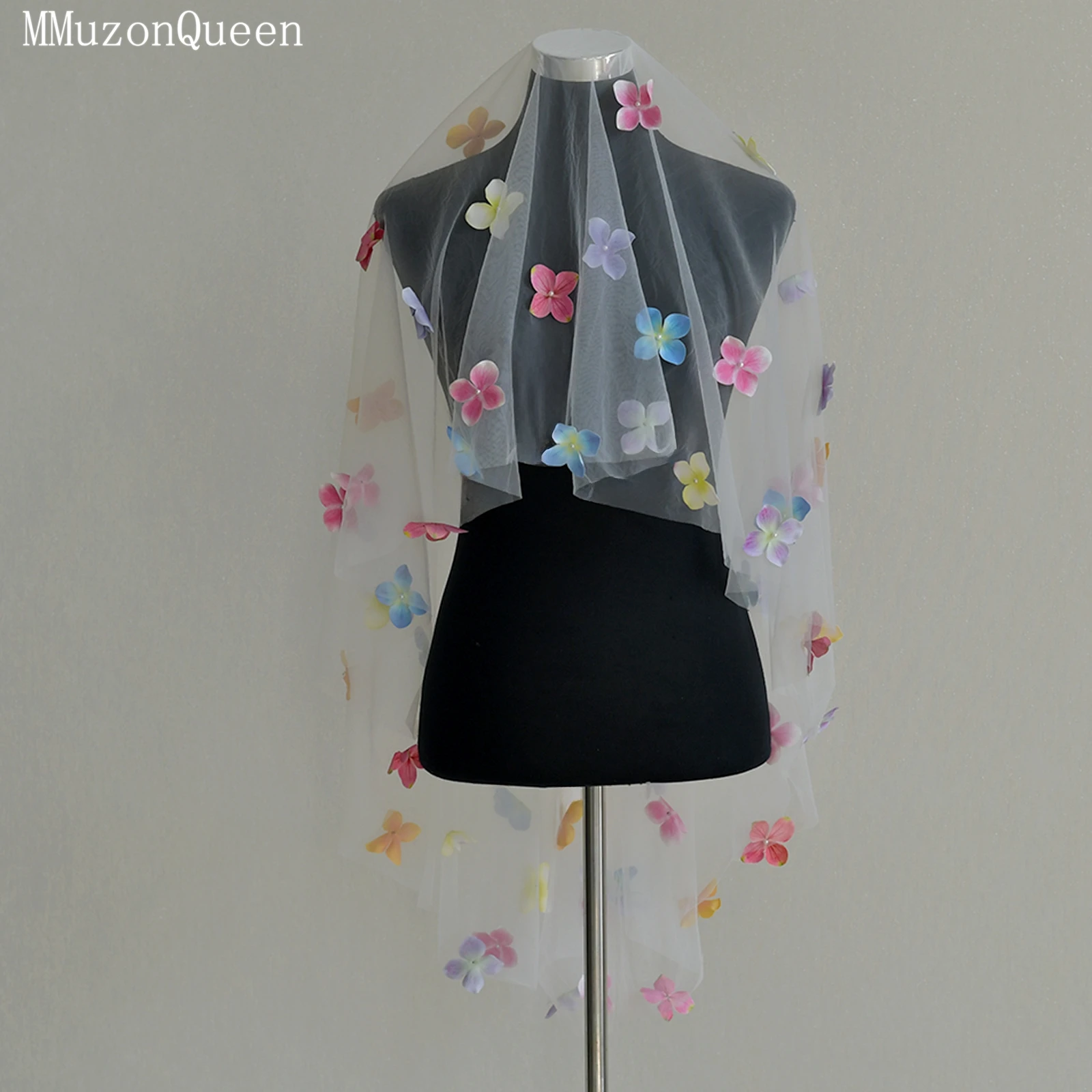 

TOPQUEEN красочный 3d цветок жемчуг без расчески фата свадебные аксессуары уличный газон вечерние фотосессия M162