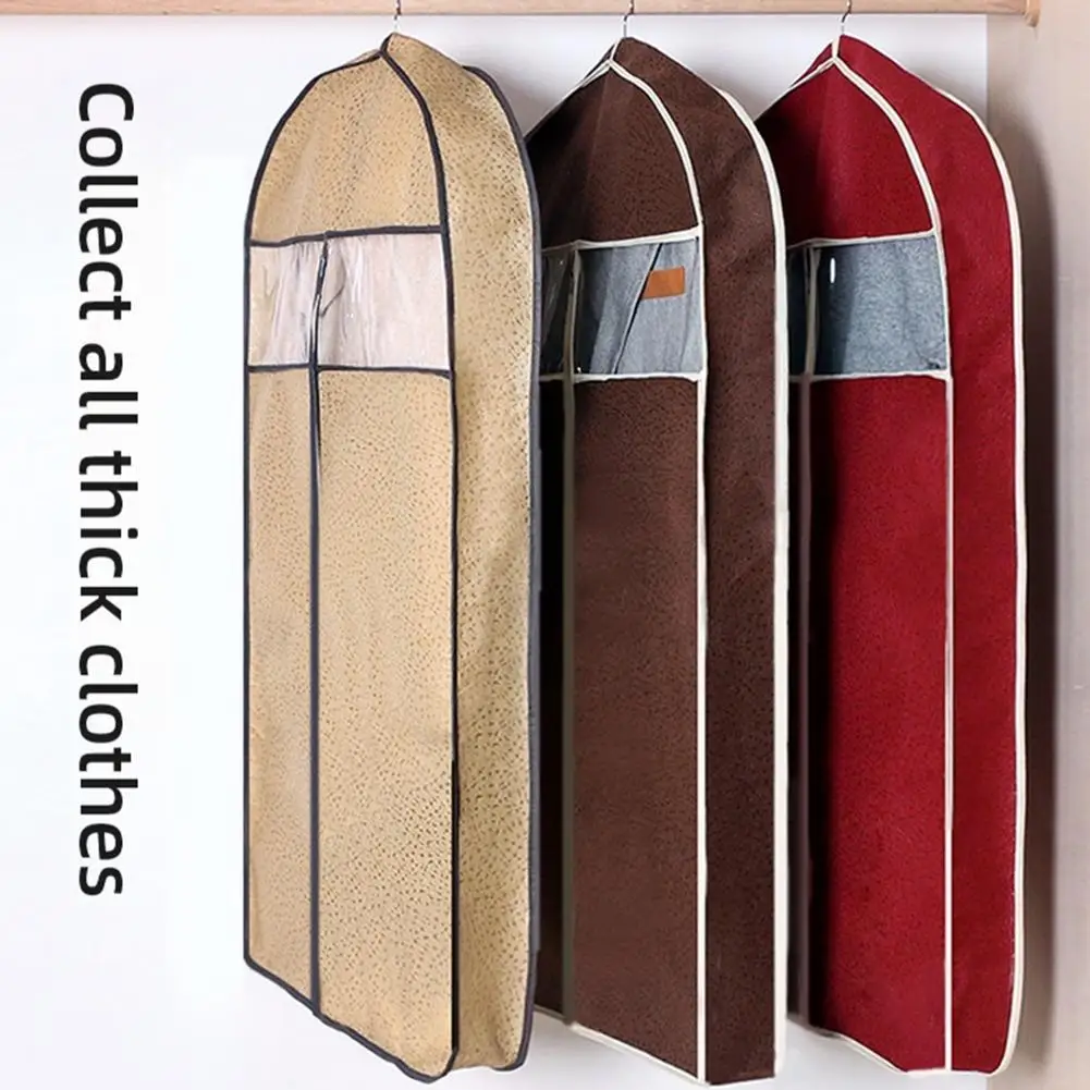 3D NEW Widened Non-woven Clothing Dust Cover for Garment Dress Suit Coat Big Cloth Case Hanging Pocket Storage Organize Bags