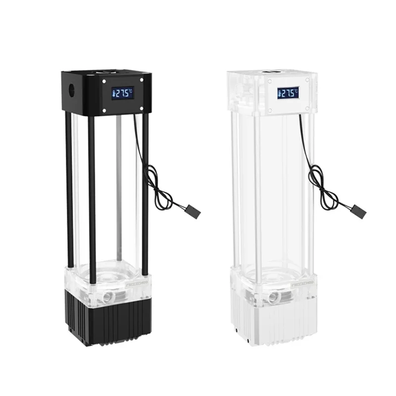 Freezemod Aio Reservoir Pomp Met Temperatuur Display, water Tank Res Combo Voor Pc Waterkoeling 200Mm/250Mm/300Mm