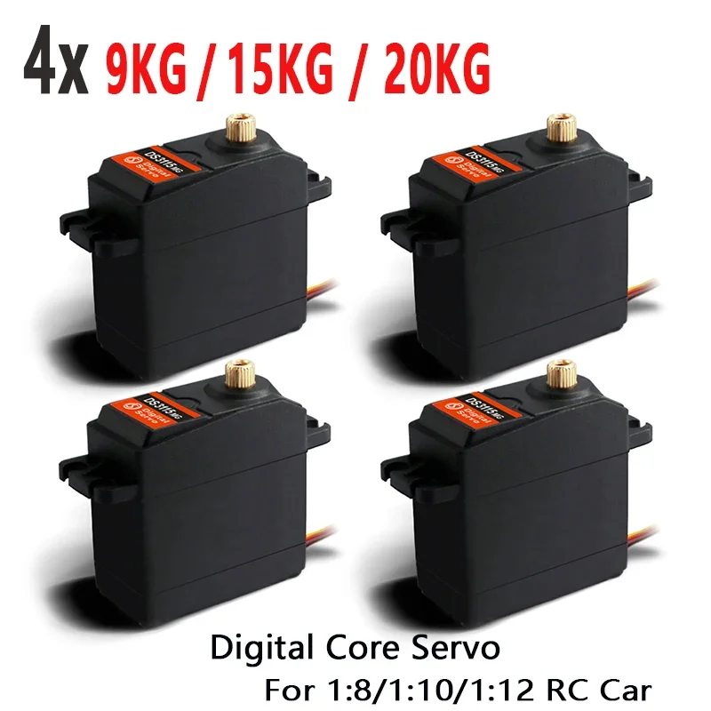 

4 шт. цифровых сервоприводов Dsservo DS3115, DS3120, DS3109 с металлическим редуктором, крутящим моментом 9 кг, 15 кг, 20 кг для радиоуправляемых машин, лодок, самолетов, роботов
