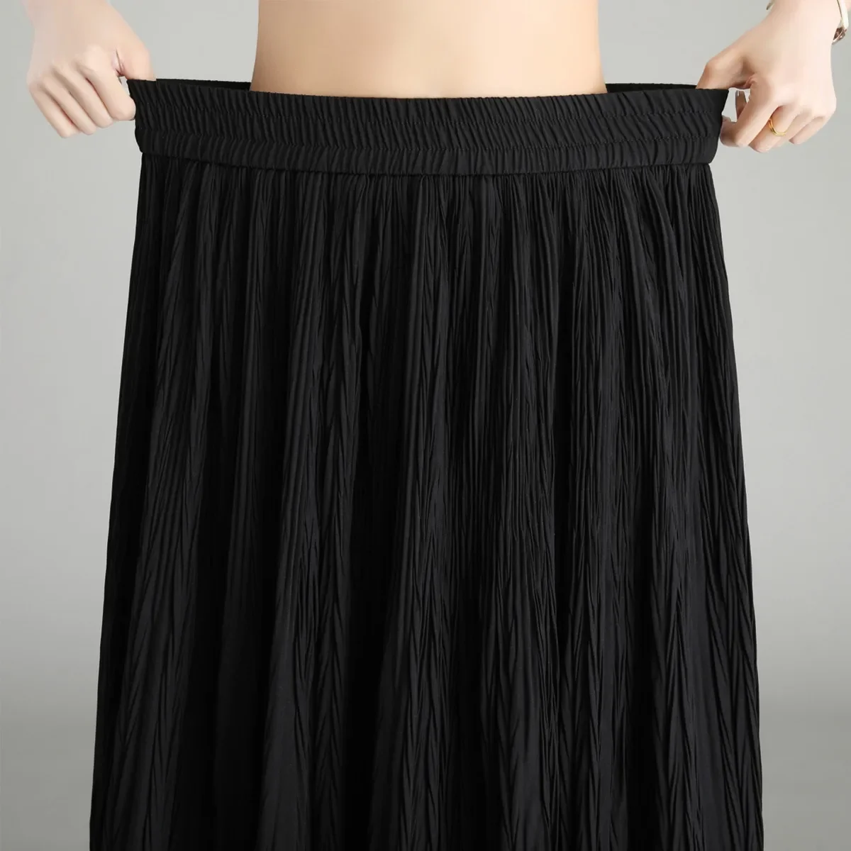 LOUIS YAO Women Skirt 2024 Spring and Summer Elegant A-line Texture Sensation Elastic Waist Retro Casual Women Long Skirt