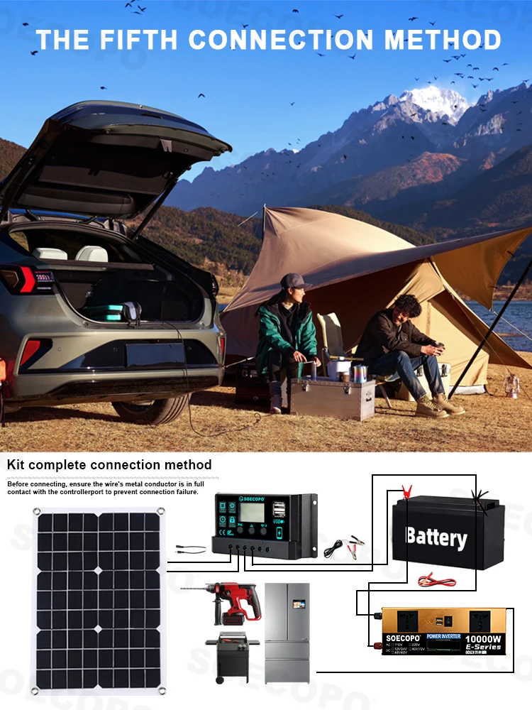 Off-Grid Solar Kit 10000W Powerful Inverter + 500W Solar Panels + 100A Controller DC 12V24V - AC 110V/220V Inverter