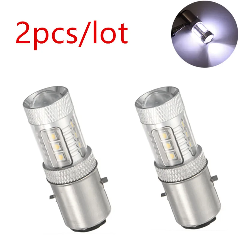 

2pcs/lot 16LED H6 Motorcycle Headlight LED Super Bright Lamp Bulbs BA20D MotorBike Moped Headlamp Light Bulb