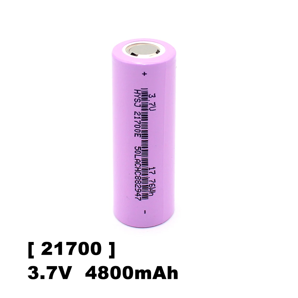 3.7V 21700 4800mah Rechargeable Lithium-ion High Power Battery Suitable for Energy Storage Battery Solar System E-Bike