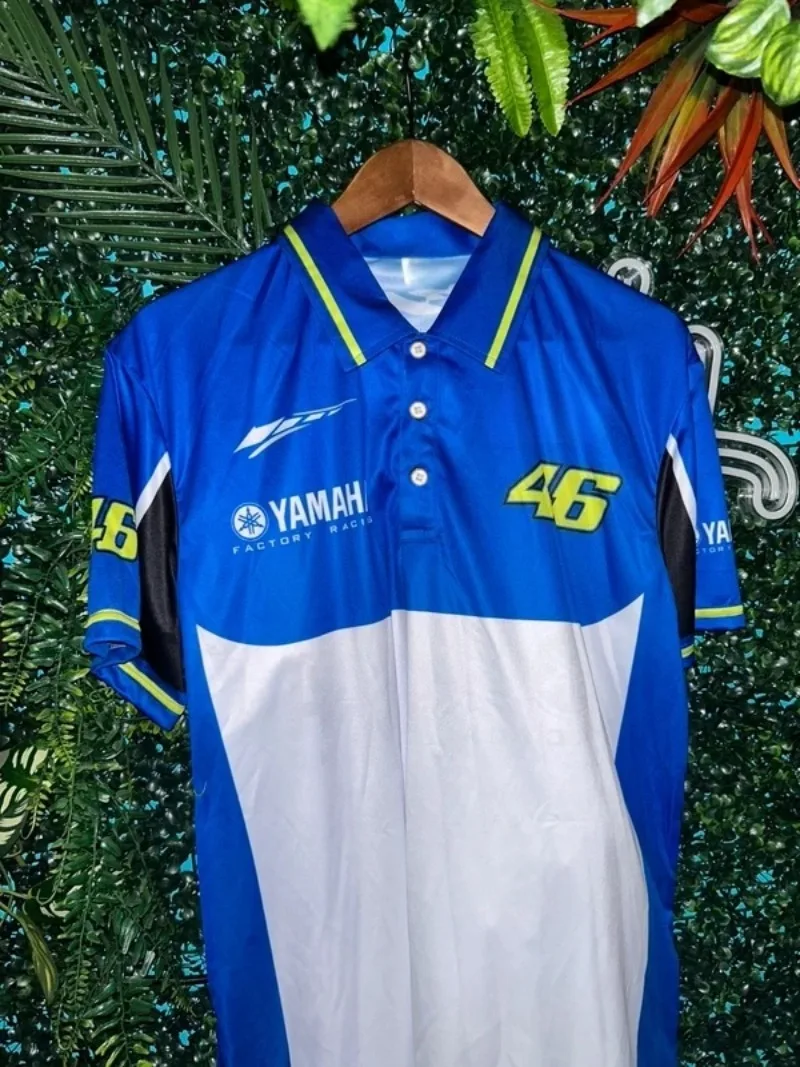 

2026 Spring and Summer Trendy Yamaha Blue Short Sleeved Polo Shirt Men and Women Fashion Motorcycle Riding Sports Shirt