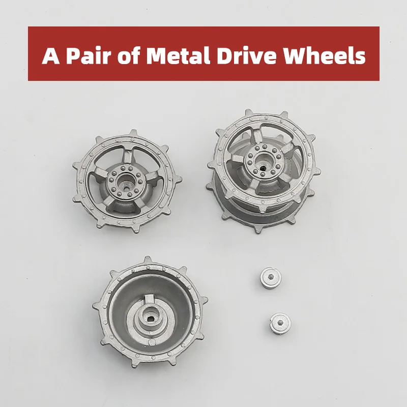 1/16 Scale RC Tank Spare Parts Compatible with Heng Long 3888A 1/16 King Tiger Tank Model (Metal Road Sprocket Idler Wheels )