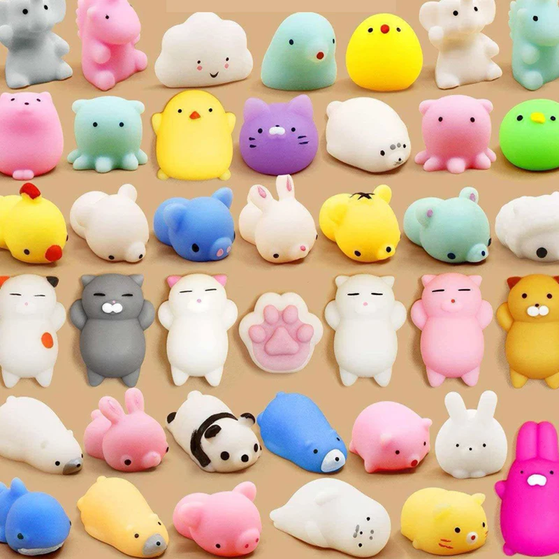 10 pièces Mochi Squishy animaux Fidget presser soulagement du Stress jouets sensoriels fête salle de classe anniversaire cadeaux de noël pour enfants garçons filles