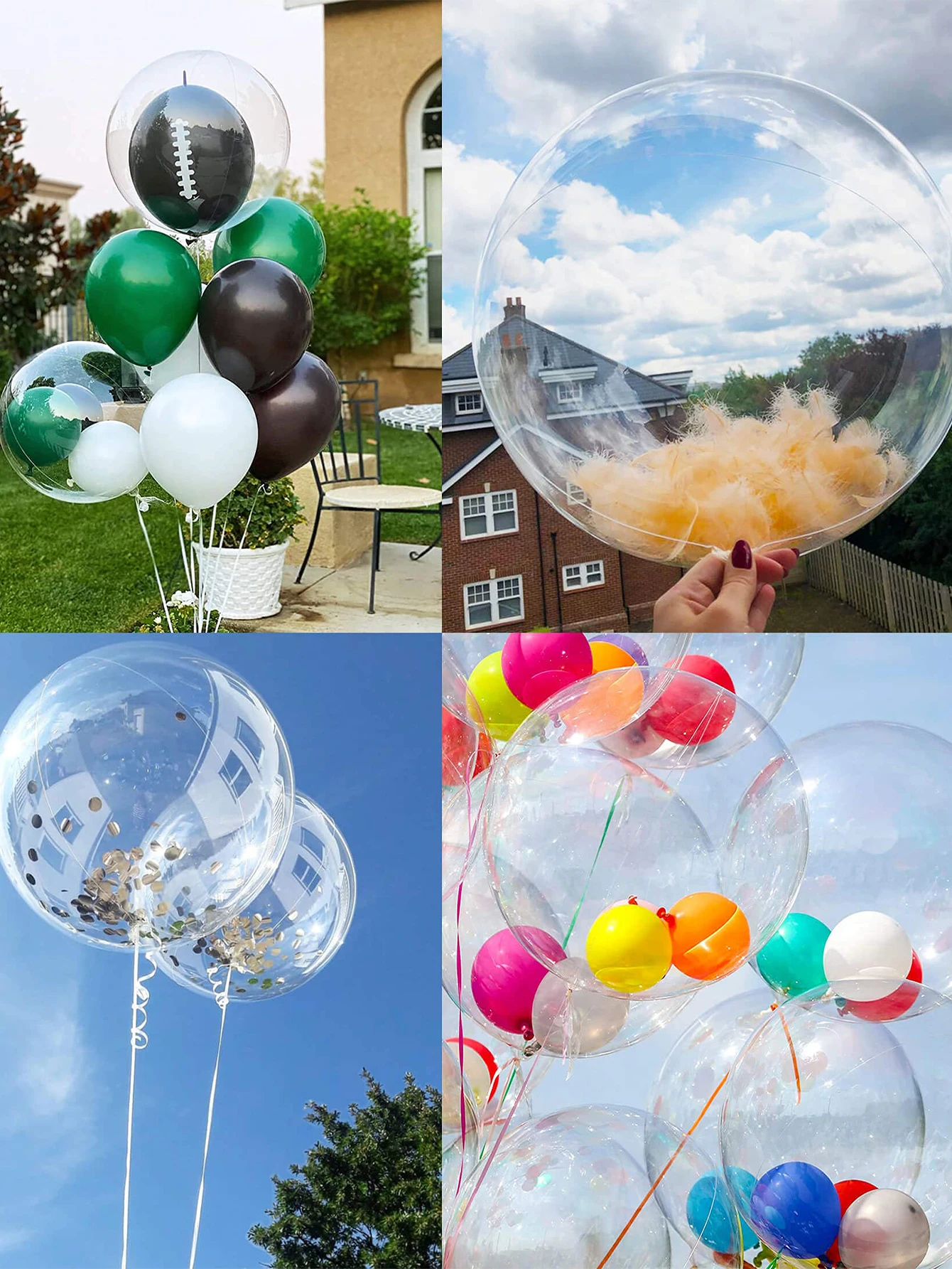 22 Zoll Bobo-Ballons, 5 Stück Transparente Bobo-Ballons, Durchsichtige Bubble-Ballons für Hochzeit Geburtstag Party Dekoration – Detail 3