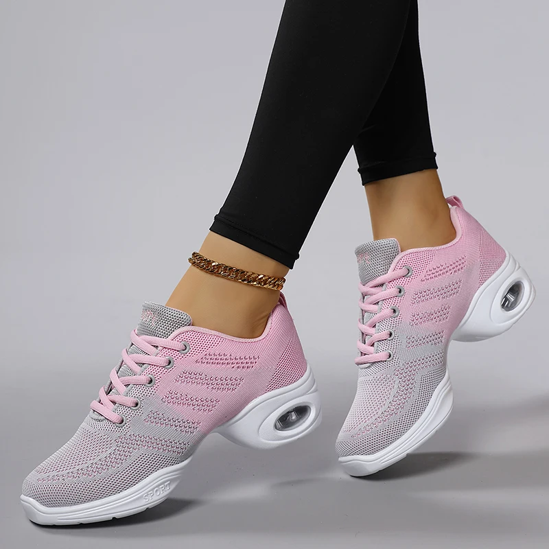 Tanzschuhe für Damen, Tanzschuhe für alle Jahreszeiten, weiche Sohle, weiche Oberfläche, atmungsaktive Fitness-Tanzschuhe, Square-Dance-Schuhe, moderne Tanzschuhe – Detail 3
