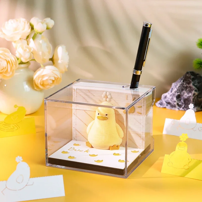 Um bloco de notas que revela Lucky Duck, mais você usá-lo